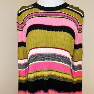 NWT Rachel Roy Striped Long Sleeve Sweater Multi-colored